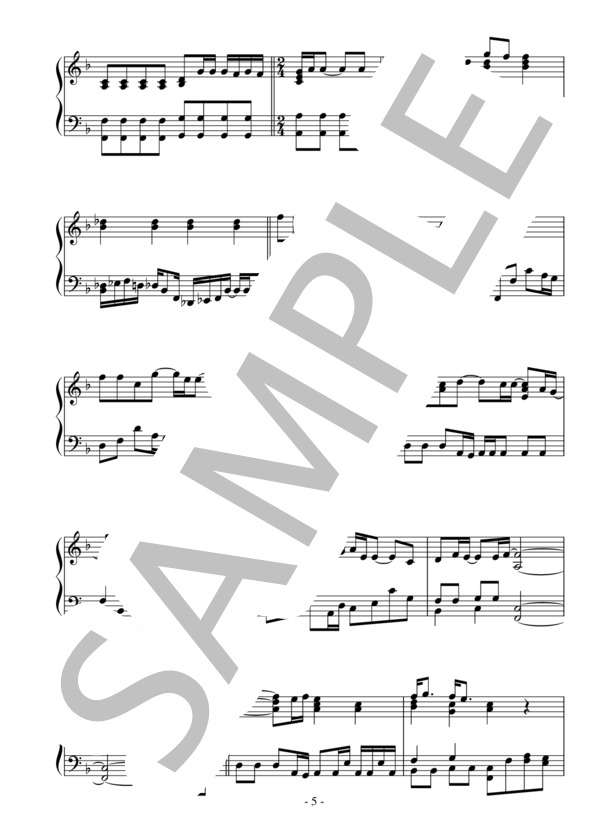 3月9日（中級）：レミオロメン / ピアノソロ 中級 - サンプル譜面 5/5