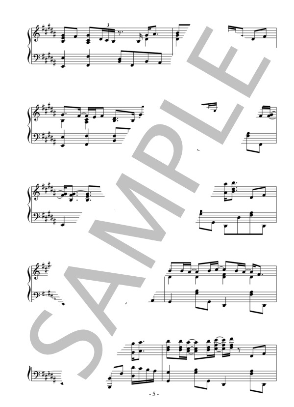 月光（中級）：鬼束ちひろ (鬼束 ちひろ) / ピアノソロ 中級 - サンプル譜面 5/5