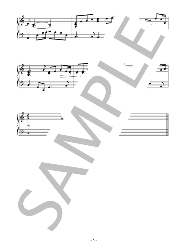 花咲く旅路（初～中級）：原 由子 / ピアノソロ 初〜中級 - サンプル譜面 5/5