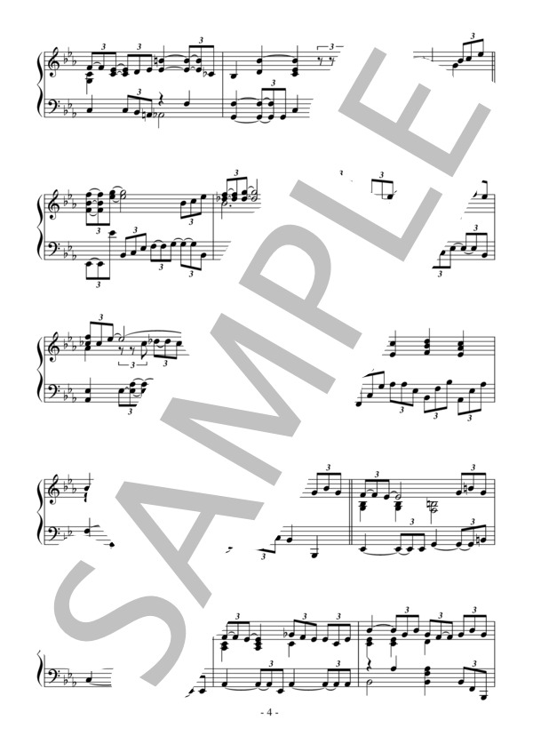 Sweet Memories(中級）：松田聖子 (松田 聖子) / ピアノソロ 中級 - サンプル譜面 4/5