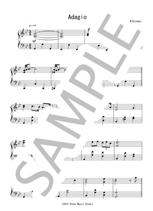 楽譜】アルビノーニのアダージョ ：アルビノーニ / トマゾ