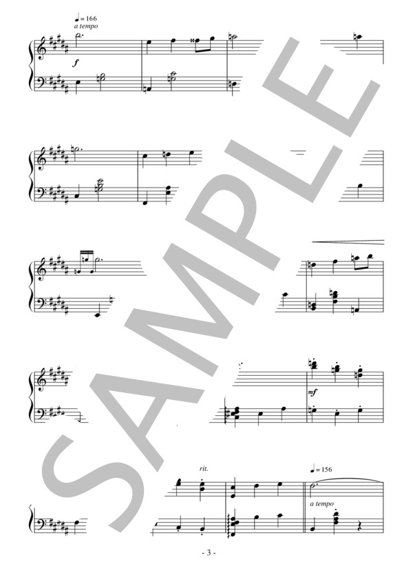 アクアアルタ日和（中級）：アニメ「ARIA the Animation」OST (笹子 重治) / ピアノソロ 中級 - サンプル譜面 3/5