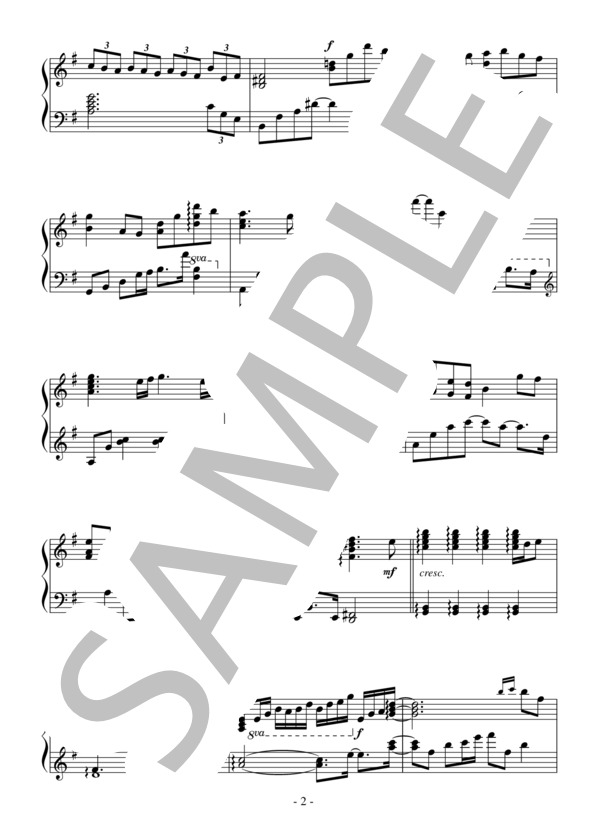 I Will Piano Ver.(中～上級 完コピ）：アニメ「アオハライド」OST (小林 章太郎) / ピアノソロ 中〜上級 - サンプル譜面 2/4