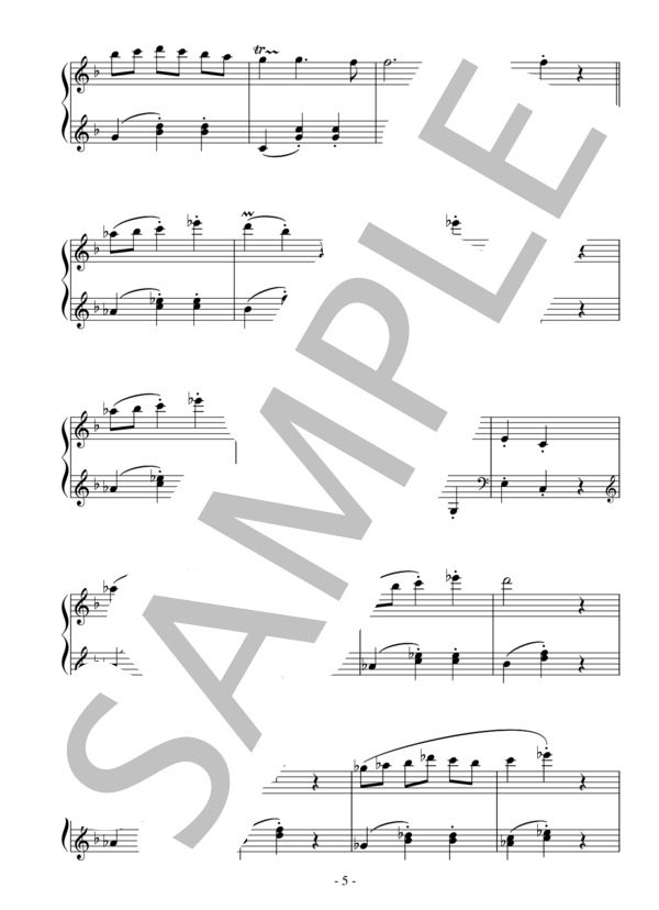 Back in the Old Hut(初級）：アニメ「あの花」OST (REMEDIOS) / ピアノソロ 初級 - サンプル譜面 5/5