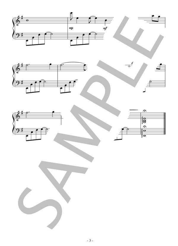 Warm Envelopment(初級）：アニメ「ヴァンパイア騎士GUILTY」OST (羽毛田 丈史) / ピアノソロ 初級 - サンプル譜面 3/3