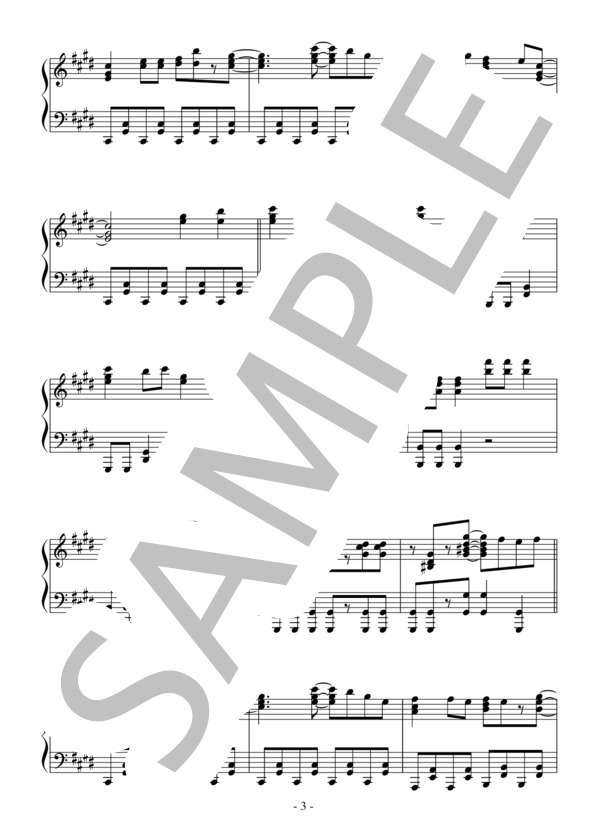 全力バタンキュー（中級 TVサイズ）：アニメ「おそ松さん」OST (A応P) / ピアノソロ 中級 - サンプル譜面 3/4