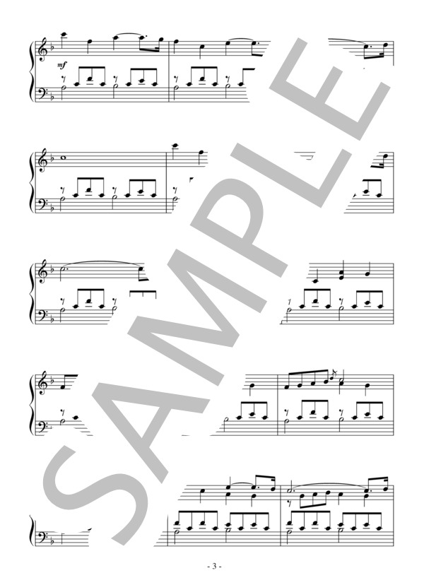 Green Bird(初～中級）：アニメ「カウボーイビバップ」OST (菅野 よう子) / ピアノソロ 初〜中級 - サンプル譜面 3/4