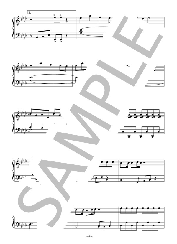 魔訶不思議アドベンチャー！（初級）：アニメ「ドラゴンボール」OST (いけ たけし) / ピアノソロ 初級 - サンプル譜面 4/5