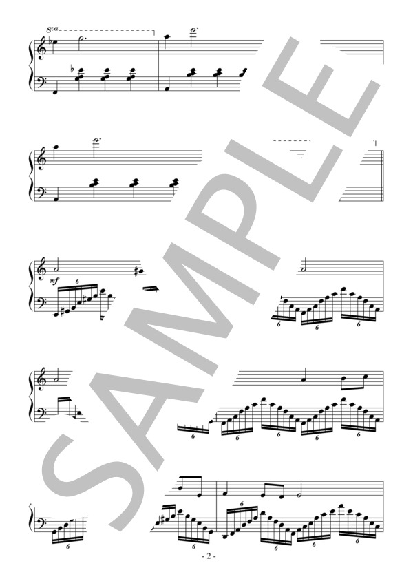 Mysterious Family(初～中級）：アニメ「フルーツバスケット」(2001)OST (安部 純) / ピアノソロ 初〜中級 - サンプル譜面 2/3