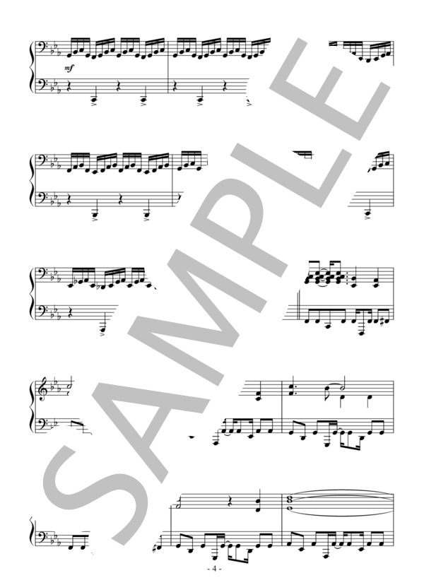 残酷な天使のテーゼ（中～上級）：アニメ「新世紀エヴァンゲリオン」OST (高橋 洋子) / ピアノソロ 中〜上級 - サンプル譜面 4/5