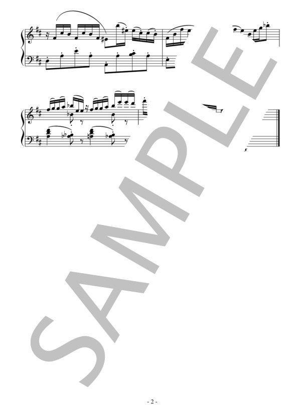 意地っ張り・強気（中級）：アニメ「赤髪の白雪姫」OST (大島 ミチル) / ピアノソロ 中級 - サンプル譜面 2/2