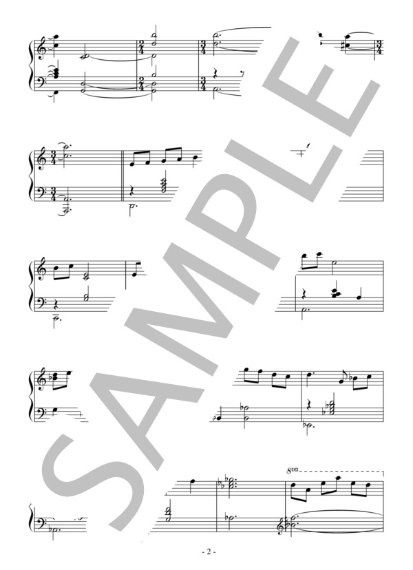 ハルヒの告白（初～中級 完コピ）：アニメ「涼宮ハルヒの憂鬱」OST (神前 暁) / ピアノソロ 初〜中級 - サンプル譜面 2/4