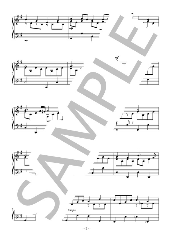 Close to You～セナのピアノⅡ（初～中級 完コピ）：ドラマ「ロングバケーション」OST (CAGNET) / ピアノソロ 初〜中級 - サンプル譜面 2/3