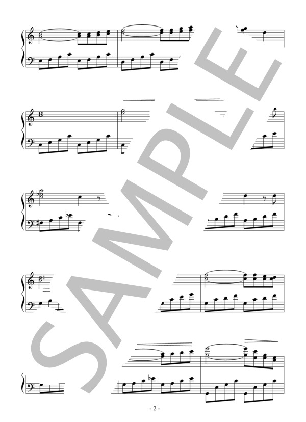 アヴェ・マリア（初級）：グノー (シャルル・フランシス・グノー) / ピアノソロ 初級 - サンプル譜面 2/3