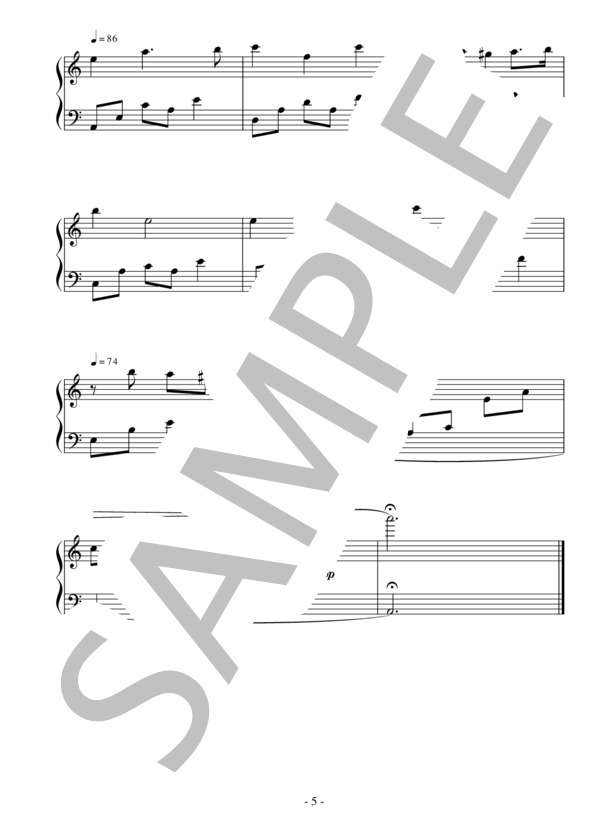 Song of Island(中級）：韓国ドラマ「春のワルツ」OST (イ・ジス) / ピアノソロ 中級 - サンプル譜面 5/5