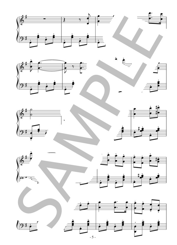 アメリカン・パトロール（中級）：ミーチャム (グレン・ミラー) / ピアノソロ 中級 - サンプル譜面 5/5