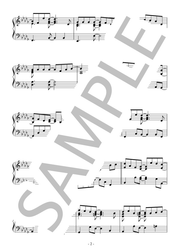 HANABI(中級）：Mr.Children / ピアノソロ 中級 - サンプル譜面 2/5