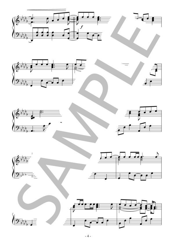 HANABI(中級）：Mr.Children / ピアノソロ 中級 - サンプル譜面 4/5