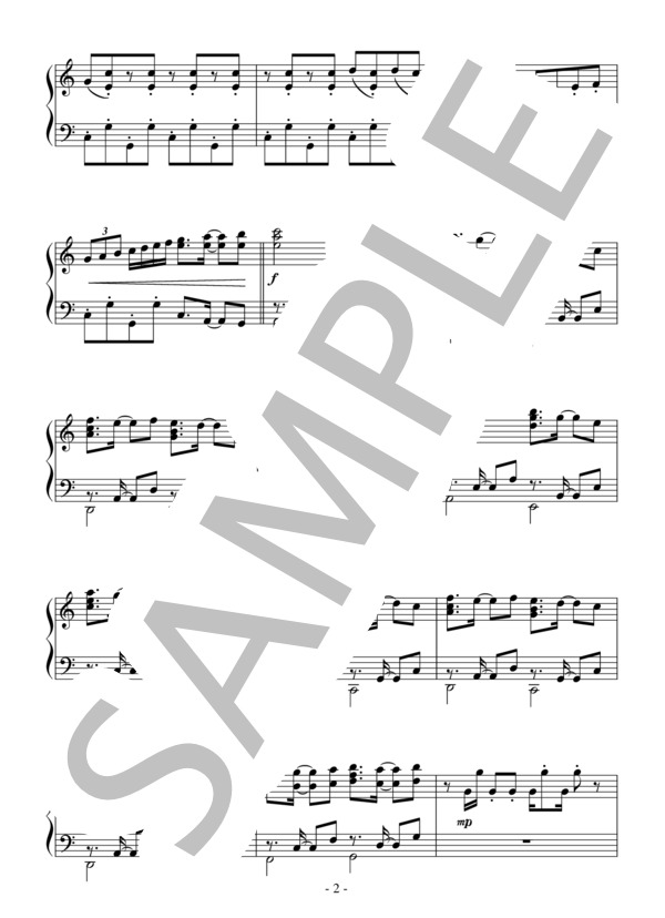 あまちゃんテーマ（中級）：NHK朝ドラ「あまちゃん」OST (大友 良英) / ピアノソロ 中級 - サンプル譜面 2/4