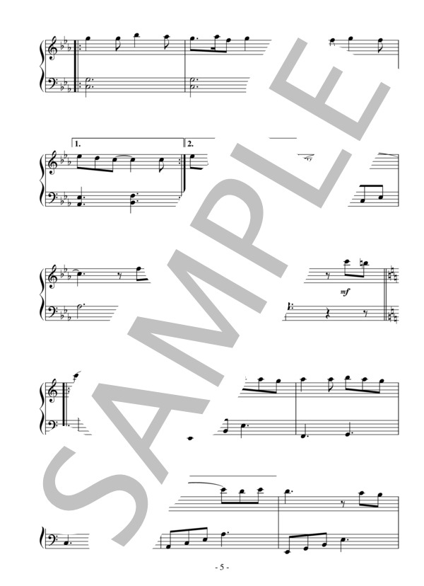 storia(初級）：NHK「歴史秘話ヒストリア」OST (Kalafina) / ピアノソロ 初級 - サンプル譜面 5/5