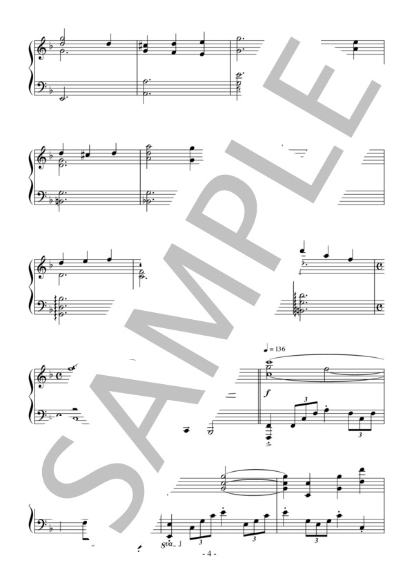 江～姫たちの戦国～テーマ（中級）：NHK大河ドラマ「江～姫たちの戦国」OST (吉俣 良) / ピアノソロ 中級 - サンプル譜面 4/5