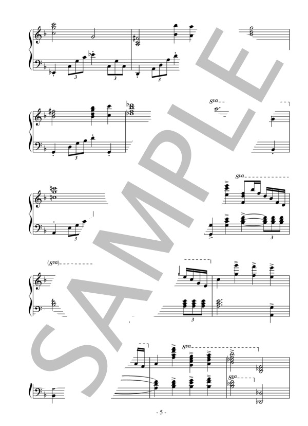 江～姫たちの戦国～テーマ（中級）：NHK大河ドラマ「江～姫たちの戦国」OST (吉俣 良) / ピアノソロ 中級 - サンプル譜面 5/5