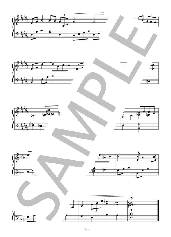 煙が目にしみる（初～中級）：ジェローム・ジャーン (ジェローム・カーン) / ピアノソロ 初〜中級 - サンプル譜面 2/2