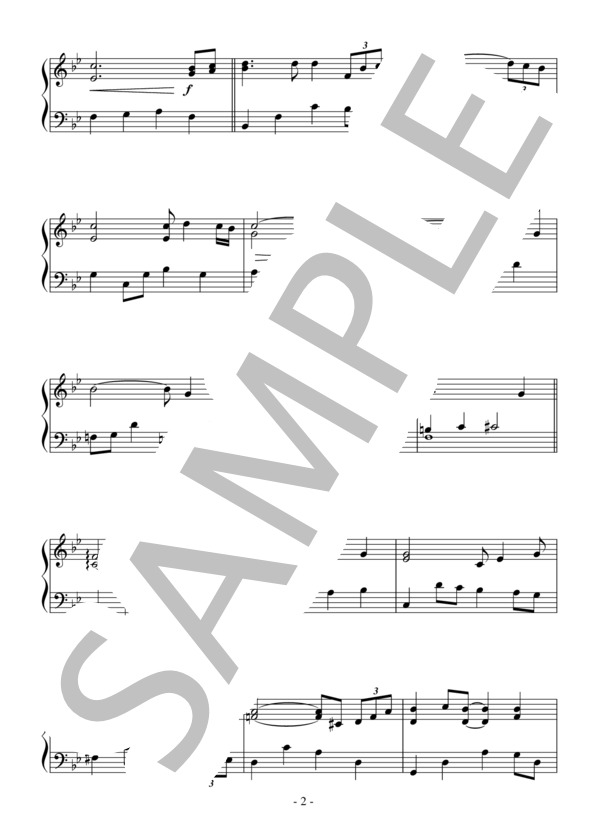 愚かなりわが心（初級）：ジャズ (ヴィクター・ヤング) / ピアノソロ 初級 - サンプル譜面 2/4