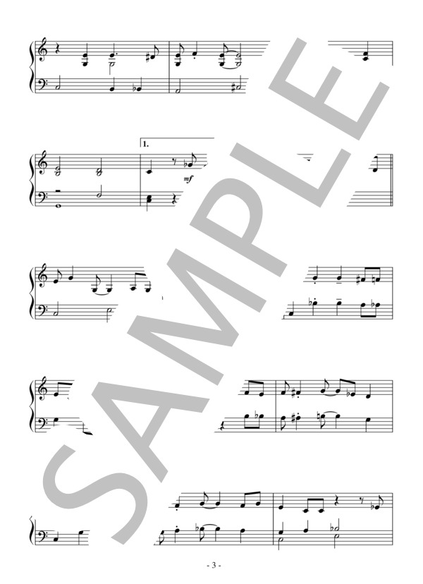Down By the Riverside Jazz Ver.(初級）：ゴスペル (Traditional) / ピアノソロ 初級 - サンプル譜面 3/4