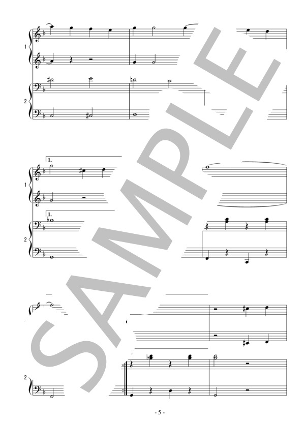 ひとりぼっちの晩餐会（連弾 初級）：ディズニー映画「美女と野獣」OST / ピアノ連弾 初級 - サンプル譜面 5/5