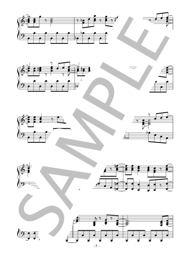 Omens of Love(中級 Short Ver.)：T-SQUARE / ピアノソロ 中級 - サンプル譜面 5/5