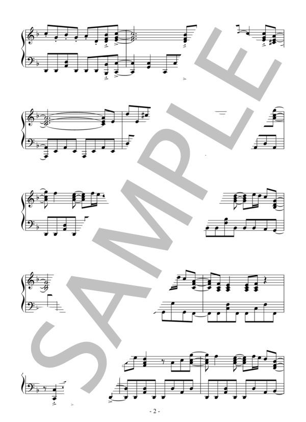 TRUTH(中～上級）：T-SQUARE / ピアノソロ 中〜上級 - サンプル譜面 2/5