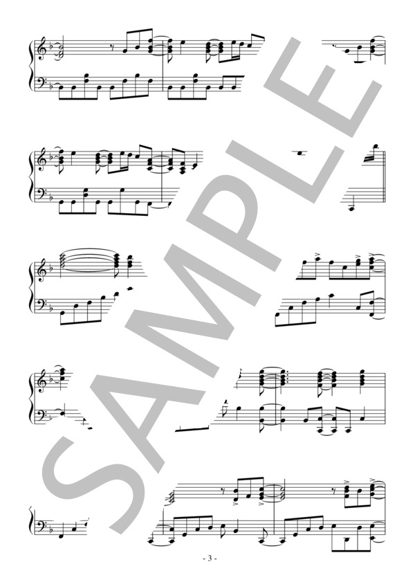 TRUTH(中～上級）：T-SQUARE / ピアノソロ 中〜上級 - サンプル譜面 3/5