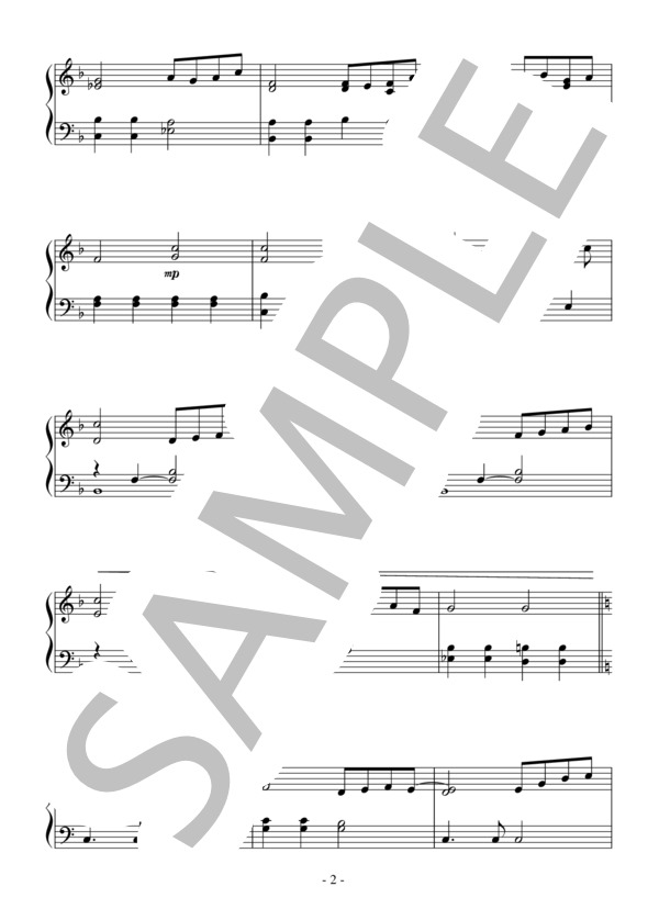 美女と野獣（初級）：ディズニー映画「美女と野獣」OST (アラン・メンケン) / ピアノソロ 初級 - サンプル譜面 2/4