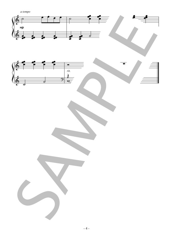 美女と野獣（初級）：ディズニー映画「美女と野獣」OST (アラン・メンケン) / ピアノソロ 初級 - サンプル譜面 4/4