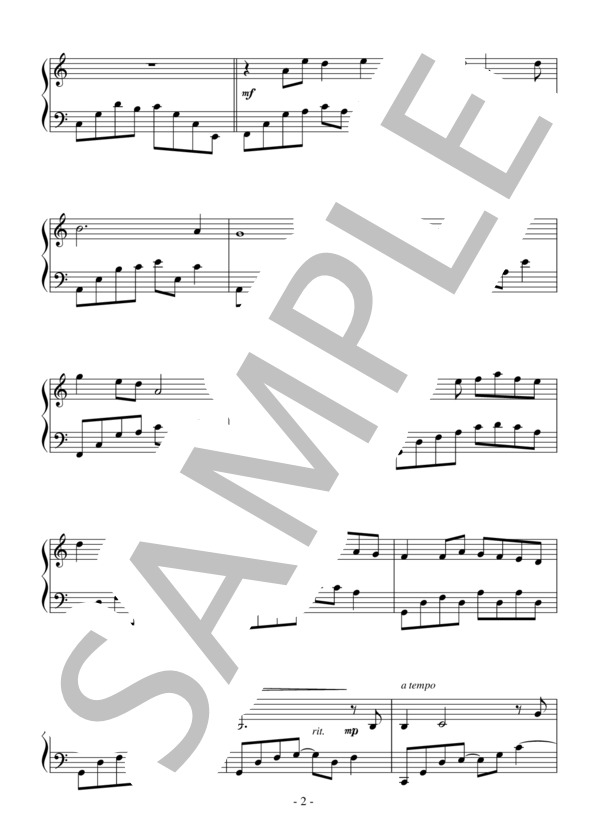 紅花（中級）：ジブリ映画「おもひでぽろぽろ」OST (星 勝) / ピアノソロ 中級 - サンプル譜面 2/3