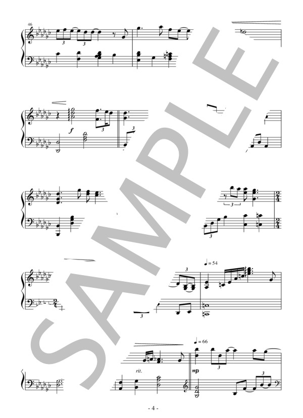 そばにいて（中級）：ディズニー映画「魔法にかけられて」OST (アラン・メンケン) / ピアノソロ 中級 - サンプル譜面 4/5