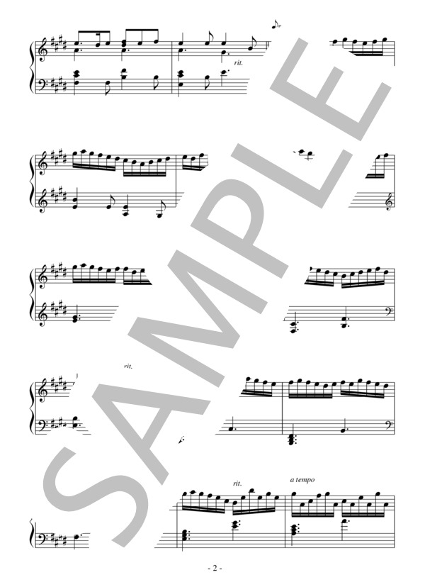 絆（五月の夢の歌)Piano Ver.(中級 完コピ）：NHK大河ドラマ「平清盛」OST (舘野 泉) / ピアノソロ 中級 - サンプル譜面 2/4