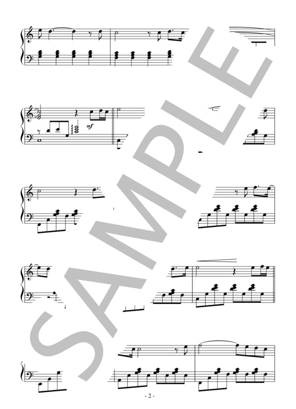 ローズ（中級）：ベット・ミドラー / ピアノソロ 中級 - サンプル譜面 2/4