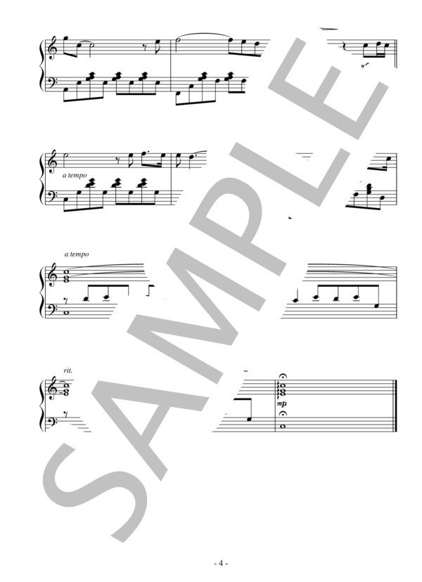 ローズ（中級）：ベット・ミドラー / ピアノソロ 中級 - サンプル譜面 4/4