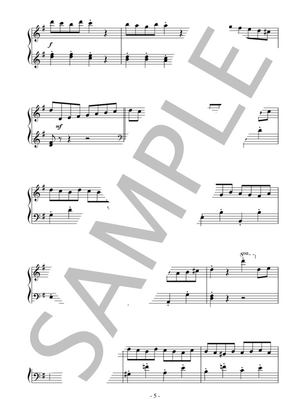 タイプライター（中級）：ルロイ・アンダーソン / ピアノソロ 中級 - サンプル譜面 5/5