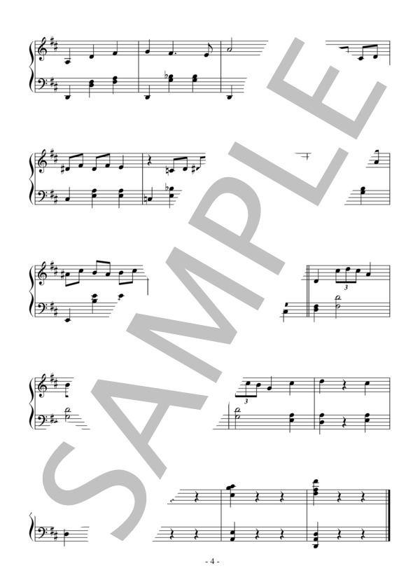 バレエ「くるみ割り人形」より花のワルツ（初級）：チャイコフスキー (ピョートル・イリイチ・チャイコフスキー) / ピアノソロ 初級 - サンプル譜面 4/4