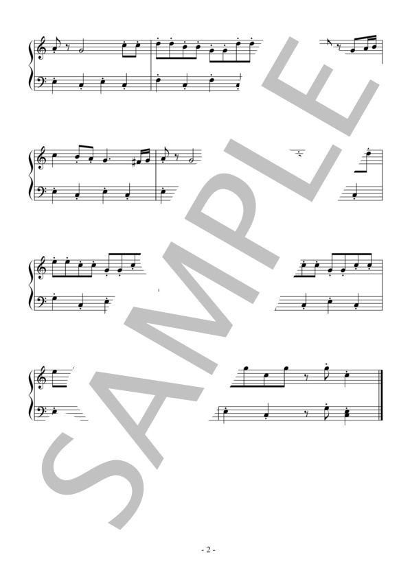 バレエ「くるみ割り人形」より中国の踊り（初級）：チャイコフスキー (ピョートル・イリイチ・チャイコフスキー) / ピアノソロ 初級 - サンプル譜面 2/2