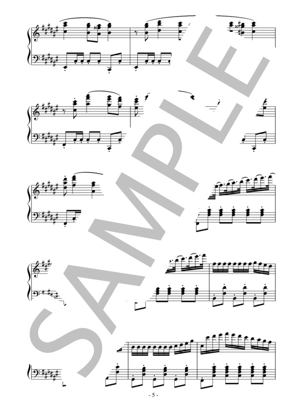 バレエ「白鳥の湖」よりスペインの踊り（中～上級）：チャイコフスキー (ピョートル・イリイチ・チャイコフスキー) / ピアノソロ 中〜上級 - サンプル譜面 5/5