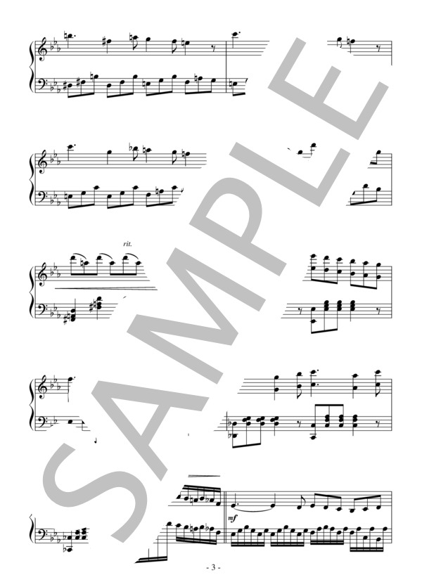 バレエ「眠れる森の美女」よりローズ・アダージョ（初級）：チャイコフスキー (ピョートル・イリイチ・チャイコフスキー) / ピアノソロ 初級 - サンプル譜面 3/4