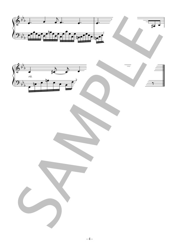 バレエ「眠れる森の美女」よりローズ・アダージョ（初級）：チャイコフスキー (ピョートル・イリイチ・チャイコフスキー) / ピアノソロ 初級 - サンプル譜面 4/4