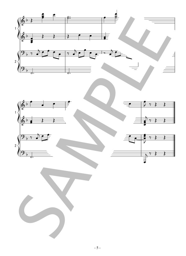 バレエ「眠れる森の美女」プロローグより踊りの情景（初級 連弾）：チャイコフスキー (ピョートル・イリイチ・チャイコフスキー) / ピアノ連弾 初級 - サンプル譜面 5/5