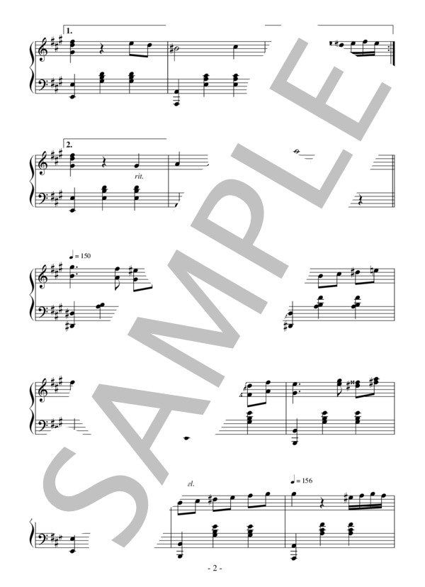 バレエ「ラ・バヤデール」よりガムザッティのVa.(中級）：ミンクス (レオン・ミンクス) / ピアノソロ 中級 - サンプル譜面 2/4