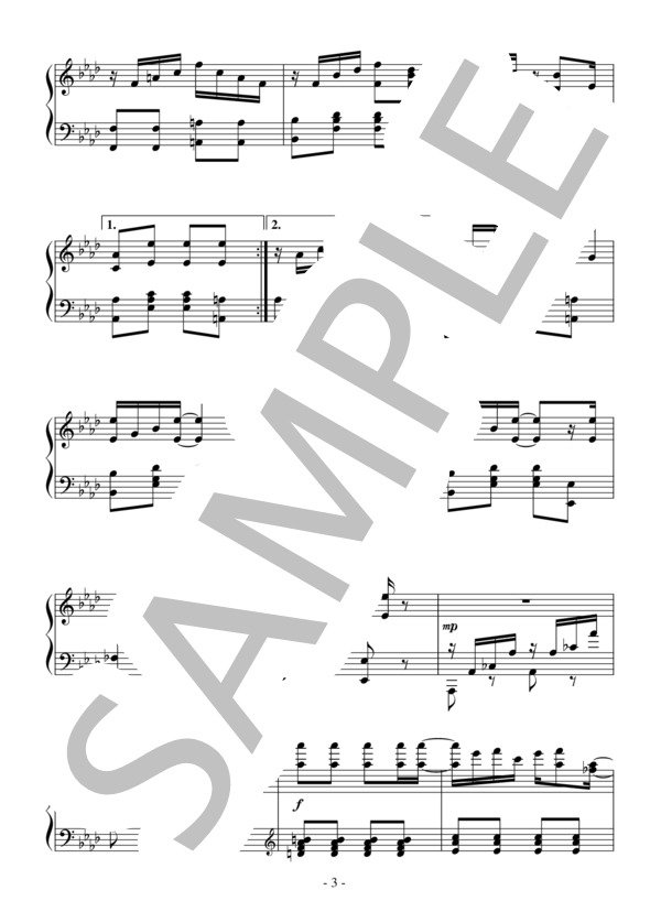 Maple Leaf Rag(中級 完コピ）：ジョプリン (スコット・ジョプリン) / ピアノソロ 中級 - サンプル譜面 3/5