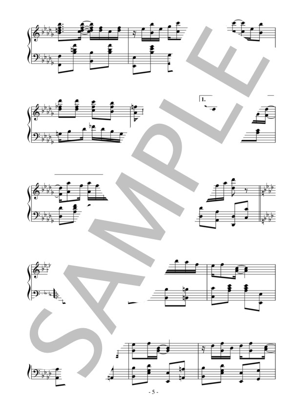 Maple Leaf Rag(中級 完コピ）：ジョプリン (スコット・ジョプリン) / ピアノソロ 中級 - サンプル譜面 5/5